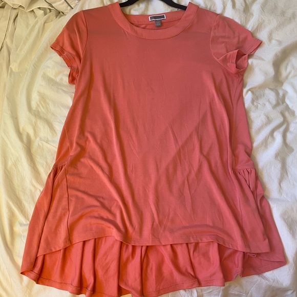 Chelsea28 peplum short sleeve Top Coral color - Picture 3 of 4